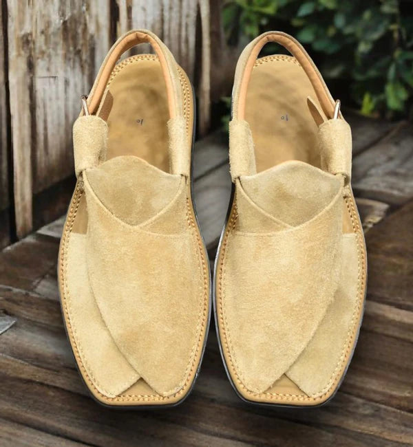 Air Kaptaan Chappal Camel Color Suede