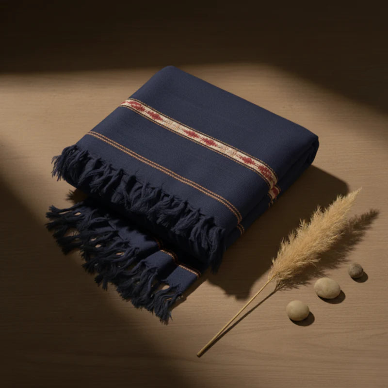 Hunza Mountain Woolen Shawl - Navy