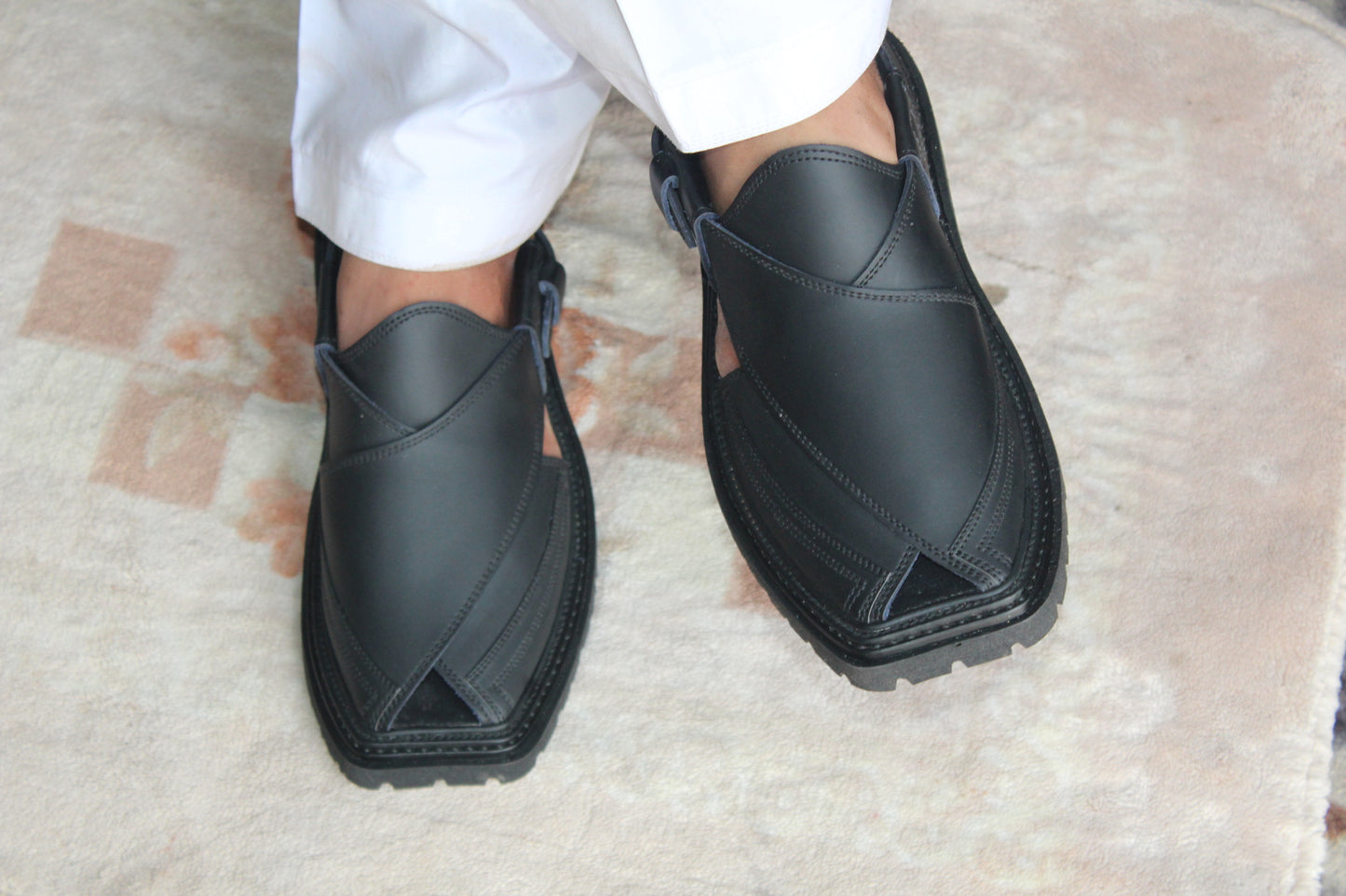 Tripal Gear Vibram Sole Chappal Matte Black