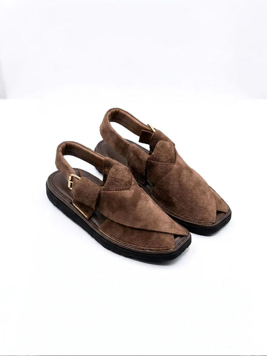 Air Kaptaan Chappal Brown Suede