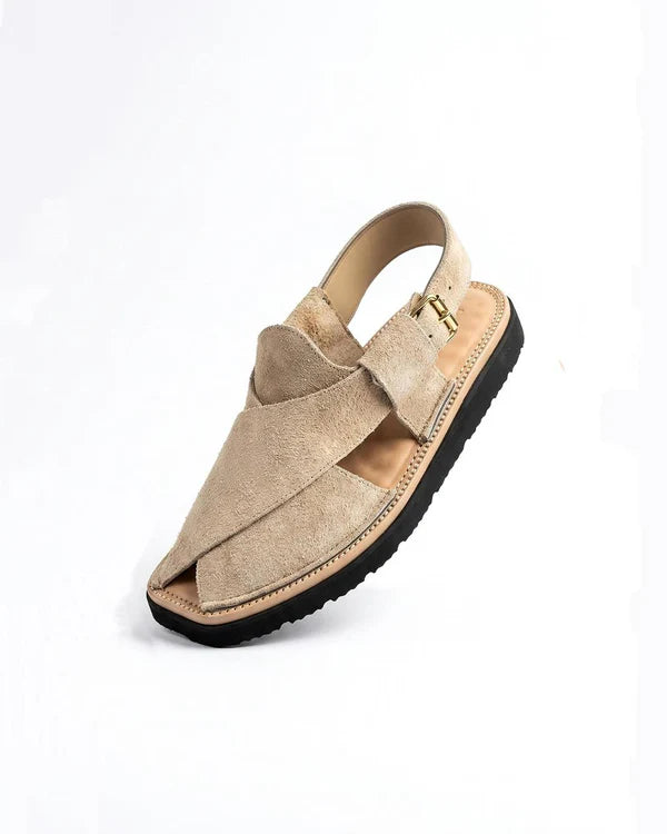 Air Kaptaan Chappal Camel Color Suede