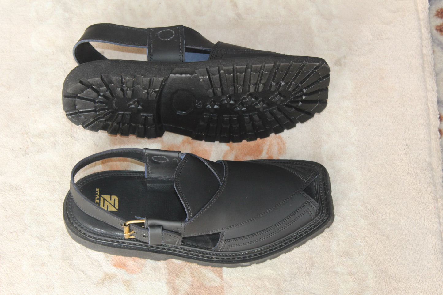 Tripal Gear Vibram Sole Chappal Matte Black