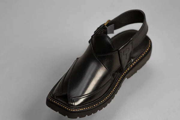 Vibram Sole Chappal Jet Black