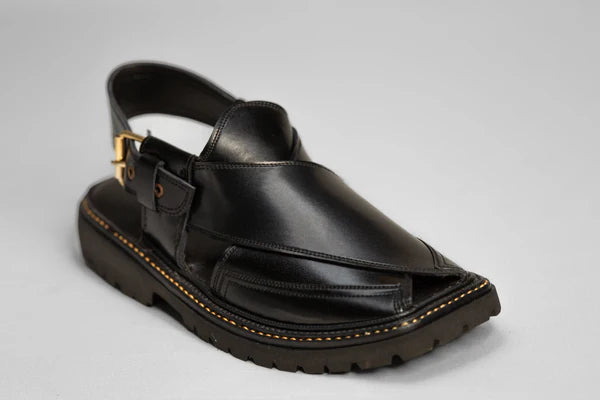 Vibram Sole Chappal Jet Black