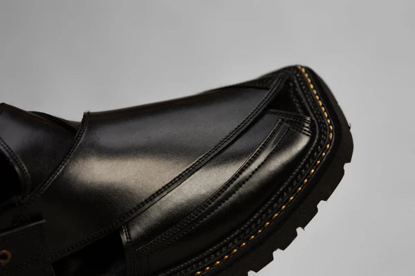 Vibram Sole Chappal Jet Black