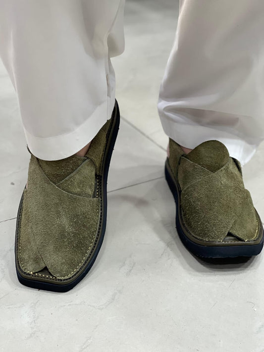 Air Kaptaan – Olive Green Suede