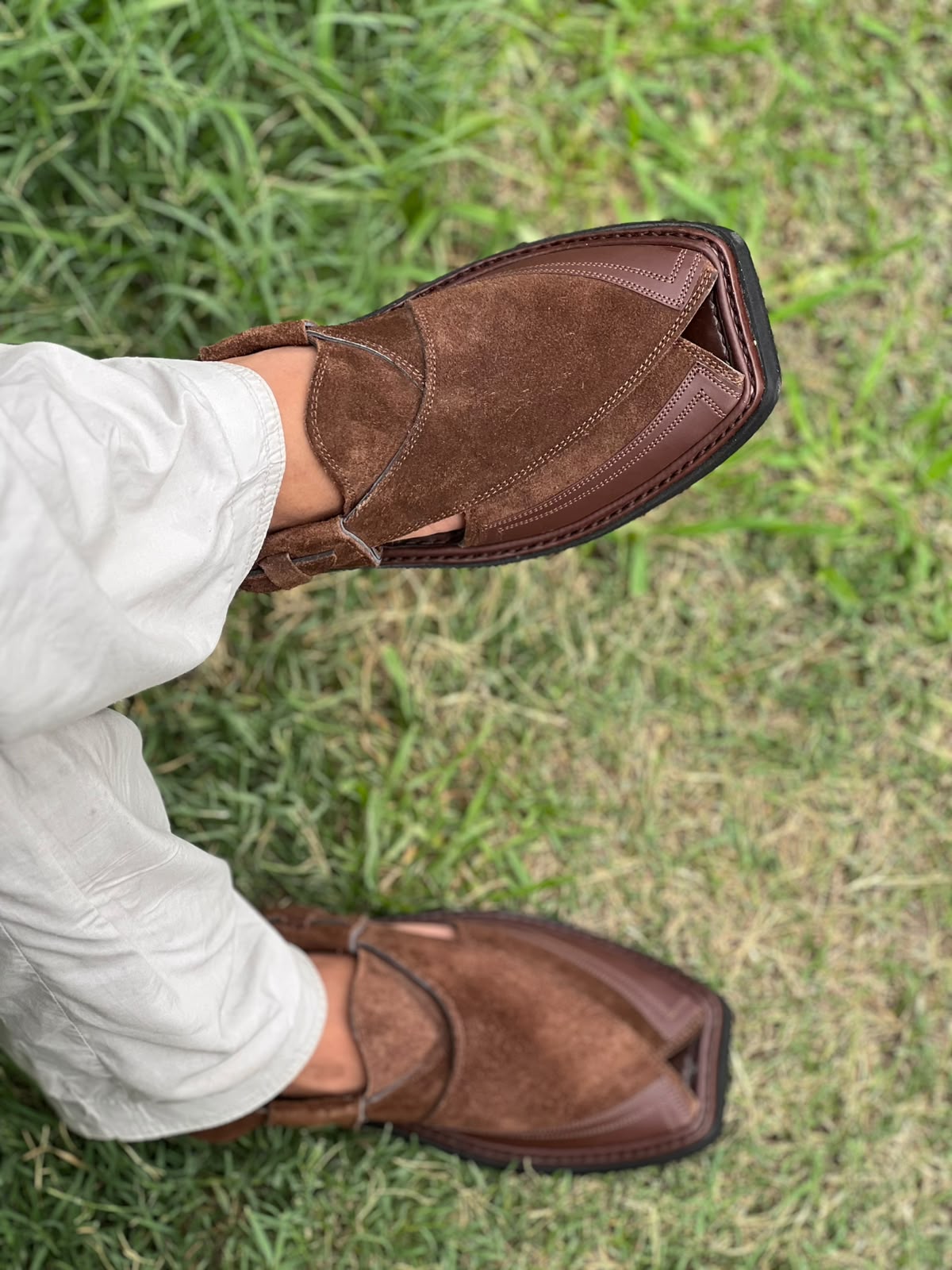 Suede Brown Peshawari Chappal – Durable anti-slip sole
