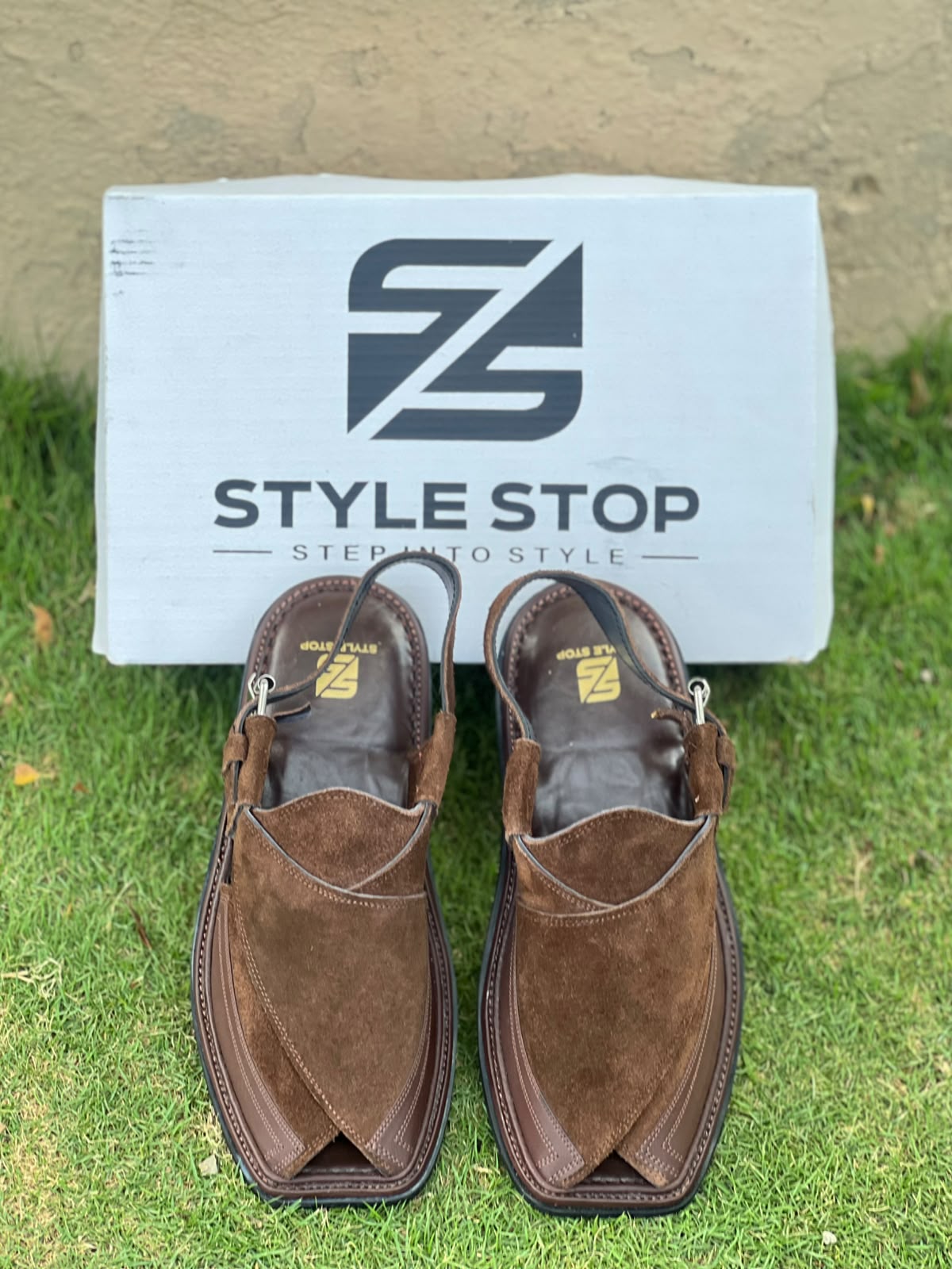 Premium Suede Brown Peshawari Chappal – Single Sole