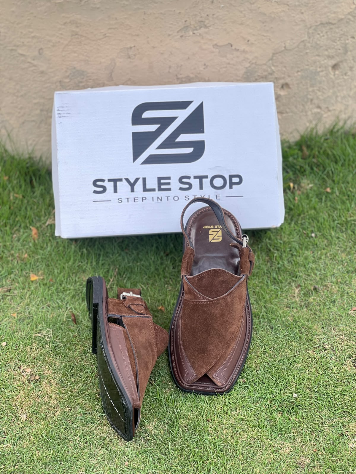 Premium Suede Brown Peshawari Chappal – Single Sole