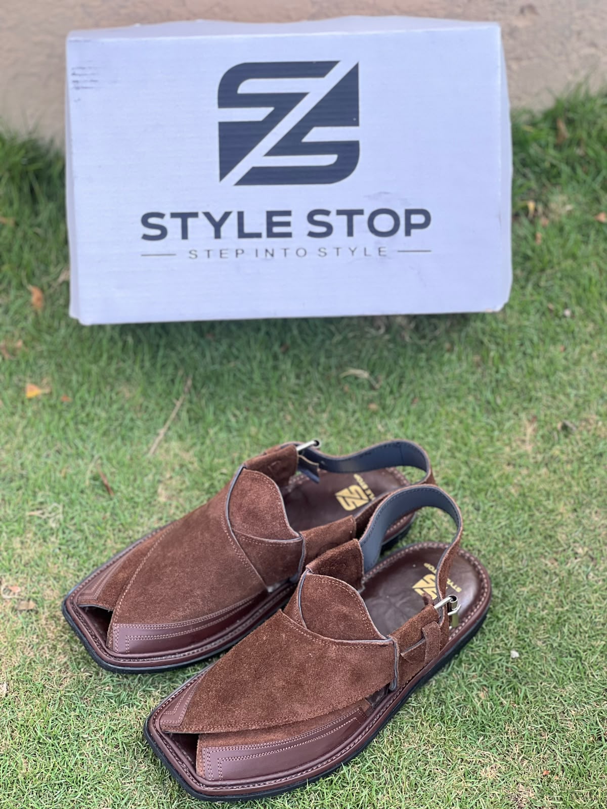 Premium Suede Brown Peshawari Chappal – Single Sole