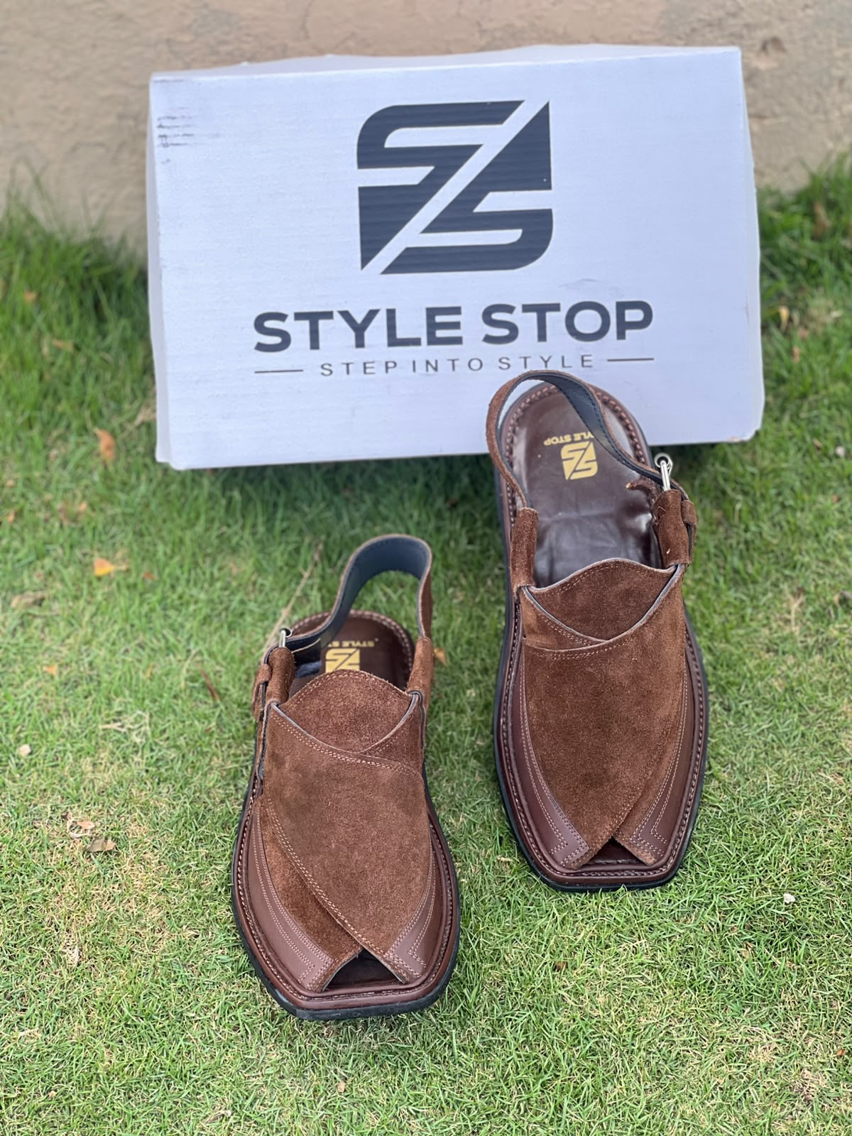 Premium Suede Brown Peshawari Chappal – Single Sole