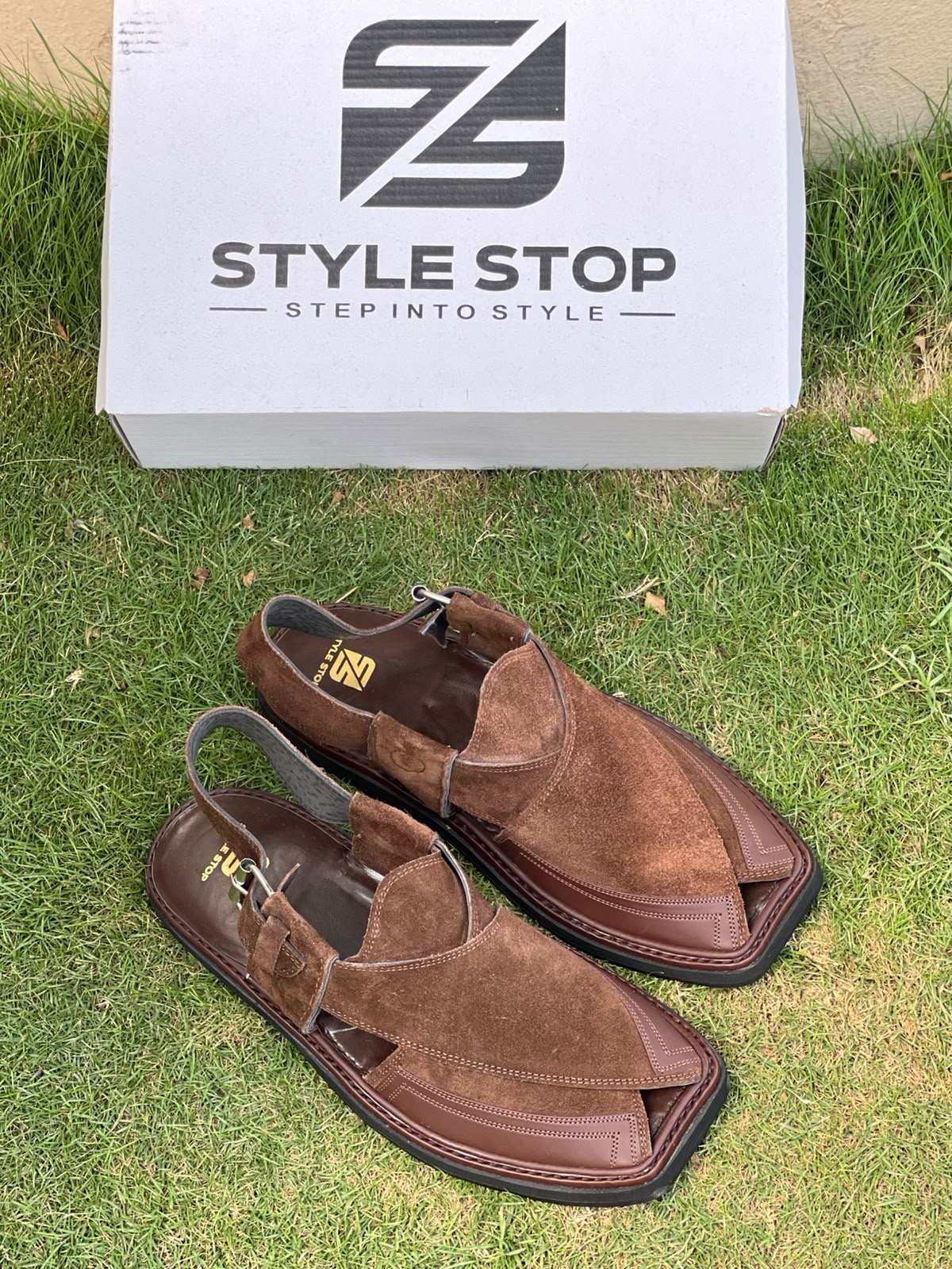 Suede Brown Peshawari Chappal – Durable anti-slip sole